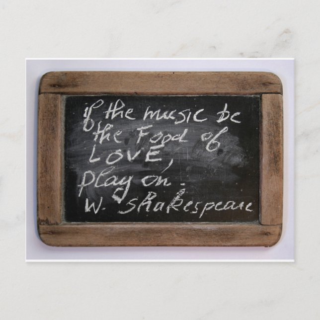 Carte Postale Ardoise - Citation de W. Shakespeare - (Devant)