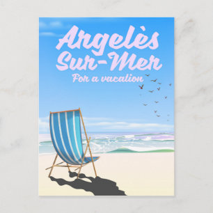 Carte Postale argelès-sur-mer France affiche de voyage