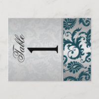 Argent à deux côtés et Damas Turquoise II Numéro d