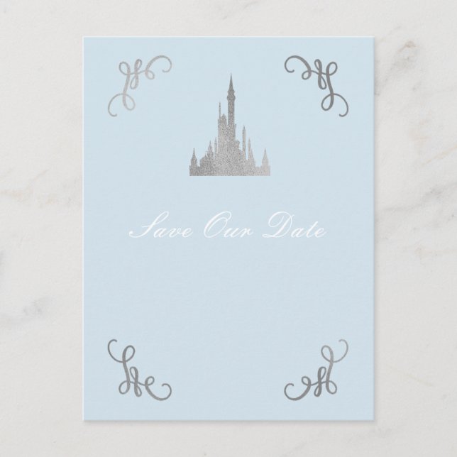 Carte Postale Argent & Blue Storybook Princess Enregistrer la da (Devant)