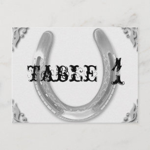 Carte Postale Argent en fer à cheval sur le Mariage blanc Numéro