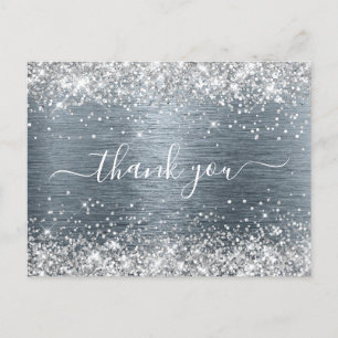 Carte Postale Argent Parties scintillant Ardoise huile Anniversa
