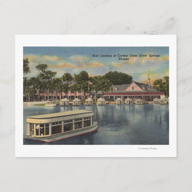 Carte Postale Argent Springs, FL - Vue du front de mer du bateau (Devant)