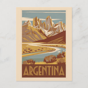 Carte Postale Argentine Travel Art Vintage