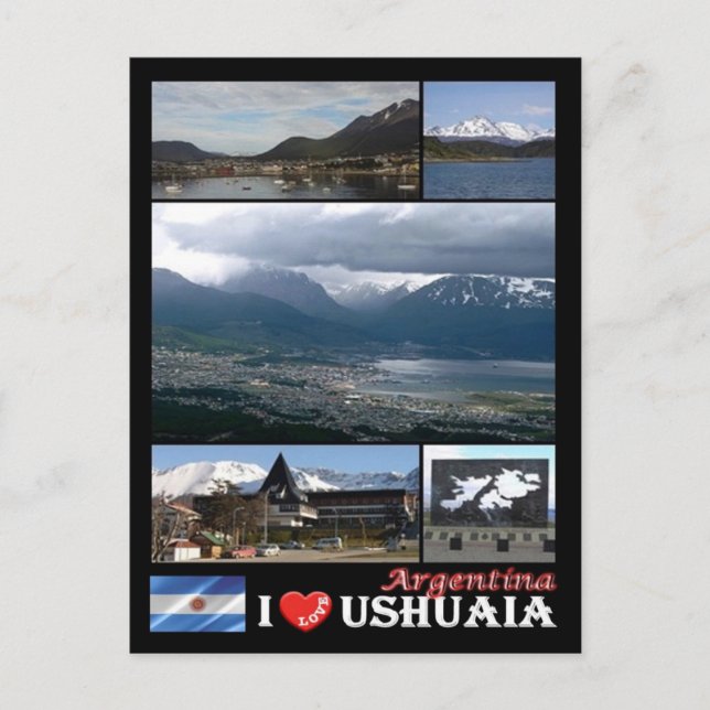 Carte Postale Argentine - Ushuaia - I Love - (Devant)