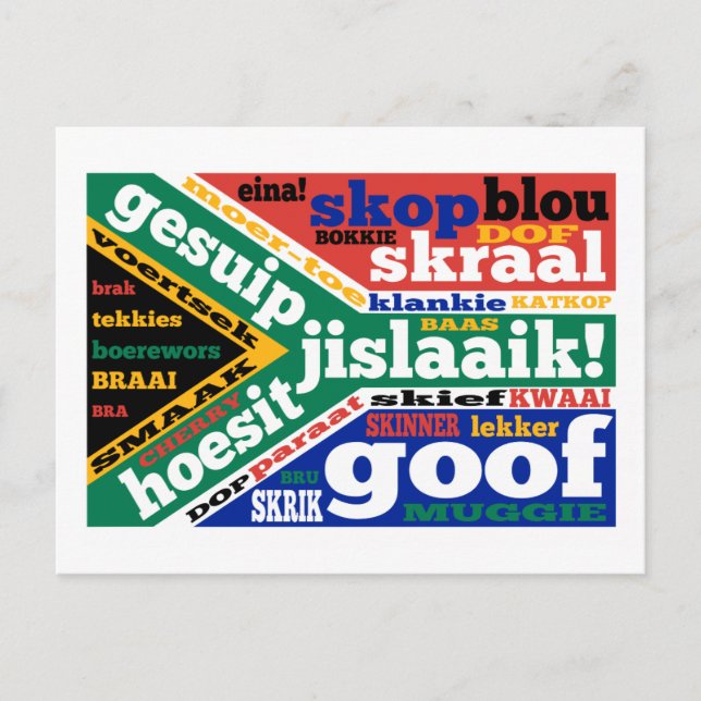 Carte Postale Argot et colloques sud-africains (Devant)