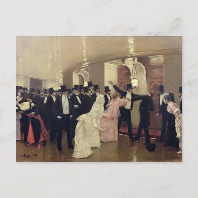 Carte Postale Argument dans les couloirs de l'Opéra, 1889 (Devant)