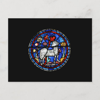 Carte Postale Aries Astrologie Gothique Vitrail Windows PostC