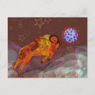 Carte Postale Aries combat le virus