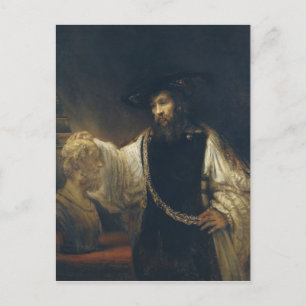 Carte Postale Aristote avec un buste de Homère par Rembrandt