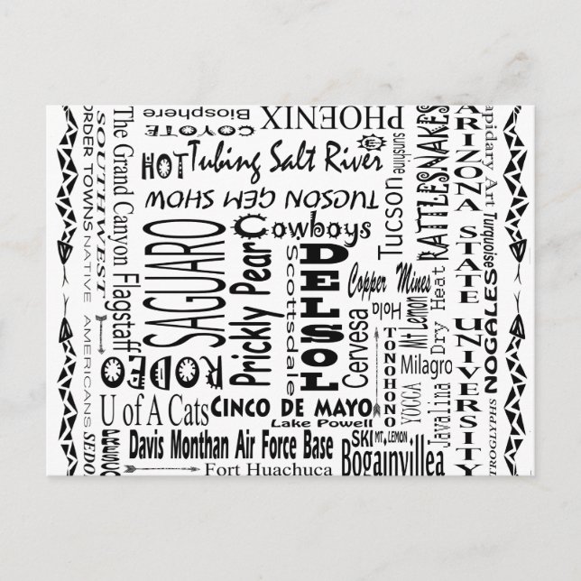 Carte Postale Arizona Buzz Mots (Devant)