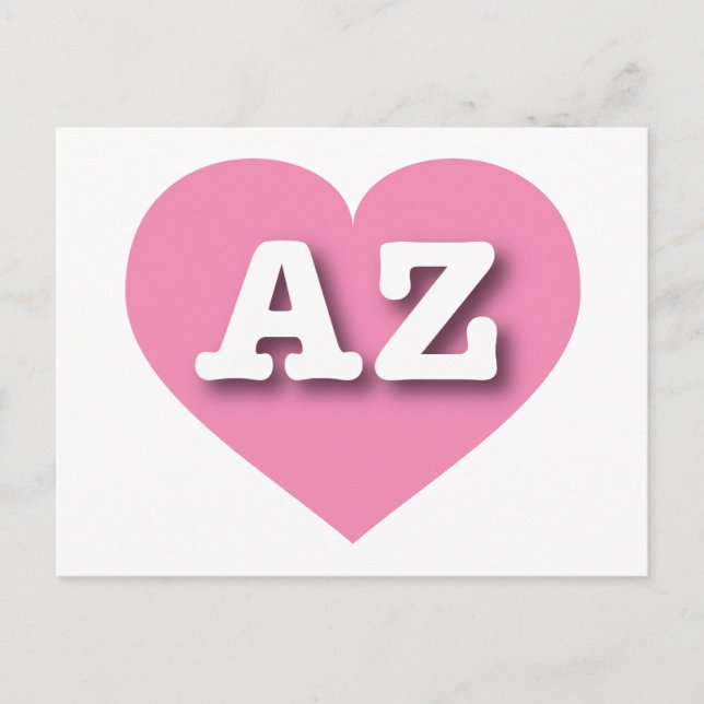 Carte Postale Arizona Coeur rose - J'aime AZ (Devant)