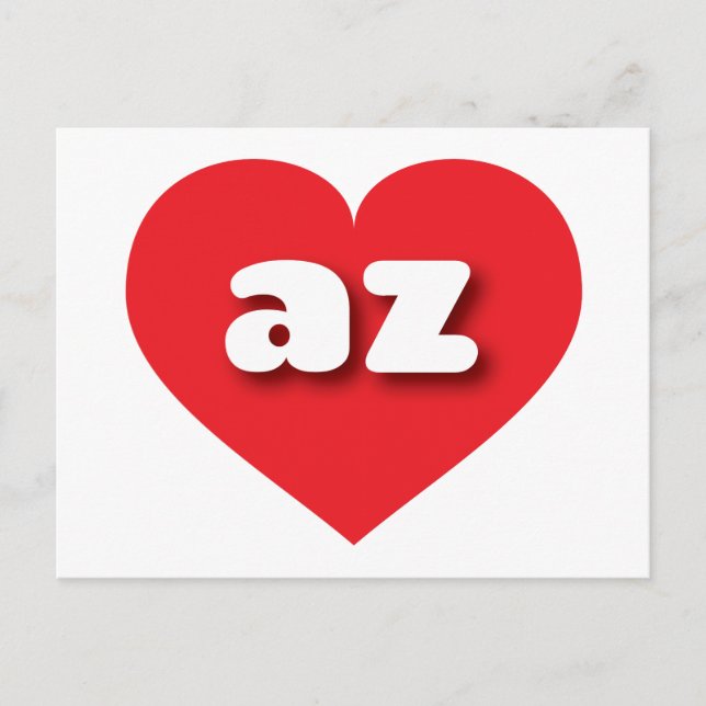 Carte Postale Arizona coeur rouge - J'aime az (Devant)