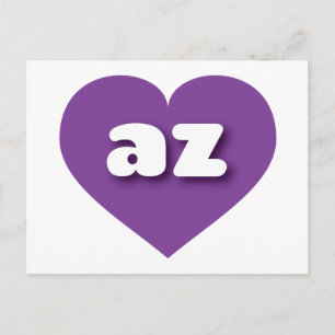 Carte Postale Arizona coeur violet - J'aime az
