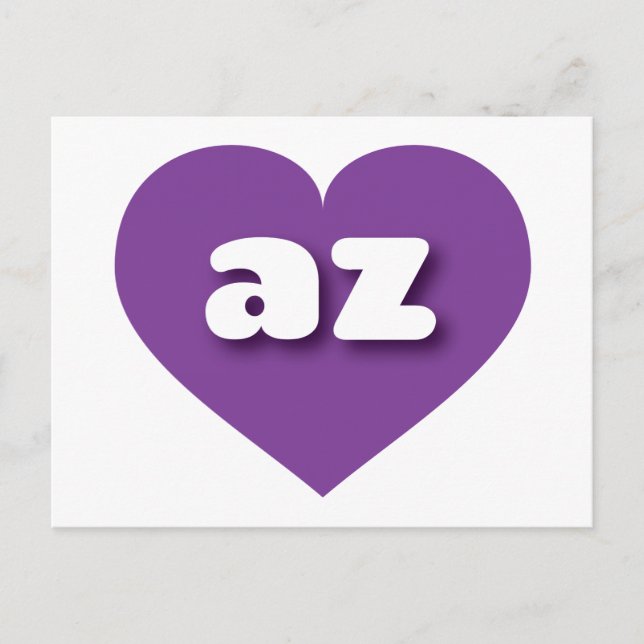 Carte Postale Arizona coeur violet - J'aime az (Devant)