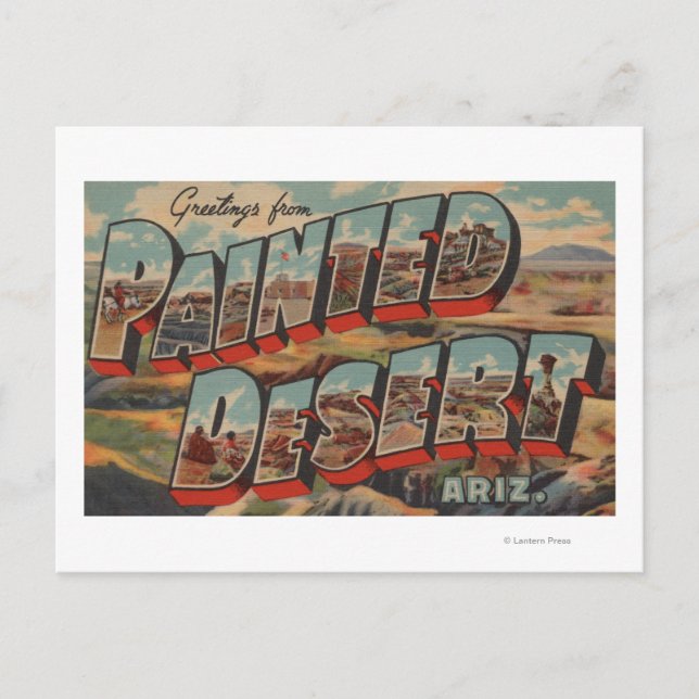 Carte Postale Arizona - Désert Peint - Grandes Scènes Lettre (Devant)