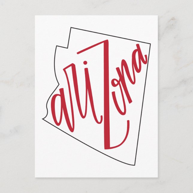 Carte Postale Arizona | Design de typographie d'État (Devant)