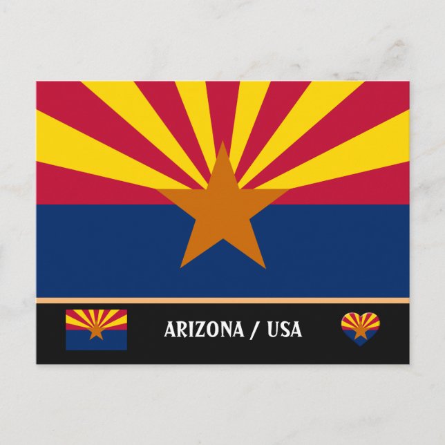 Carte Postale Arizona Drapeau & Arizona Etat USA /Voyage Amériqu (Devant)