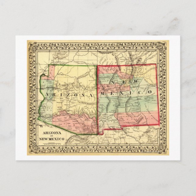 Carte Postale Arizona et Nouveau-MexiqueCarte panoramique (Devant)