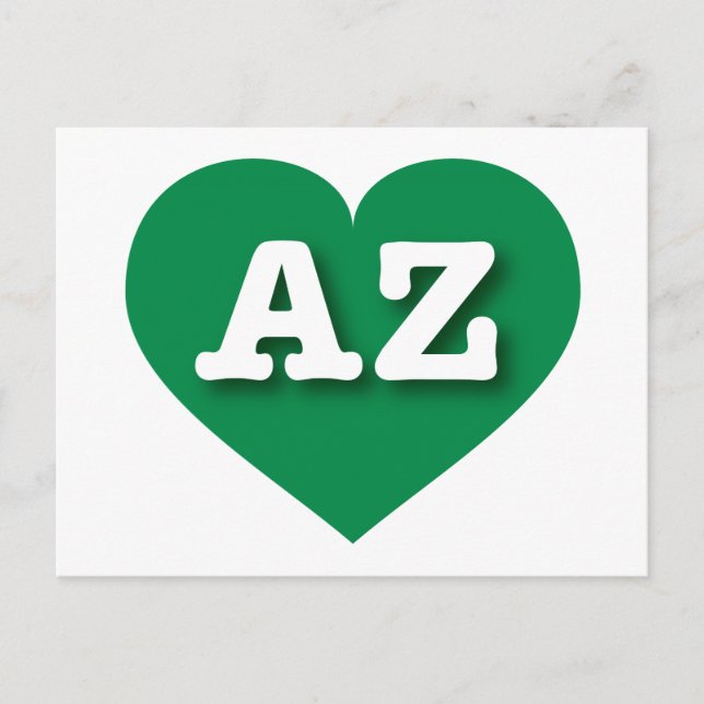 Carte Postale Arizona Green Heart - J'aime AZ (Devant)