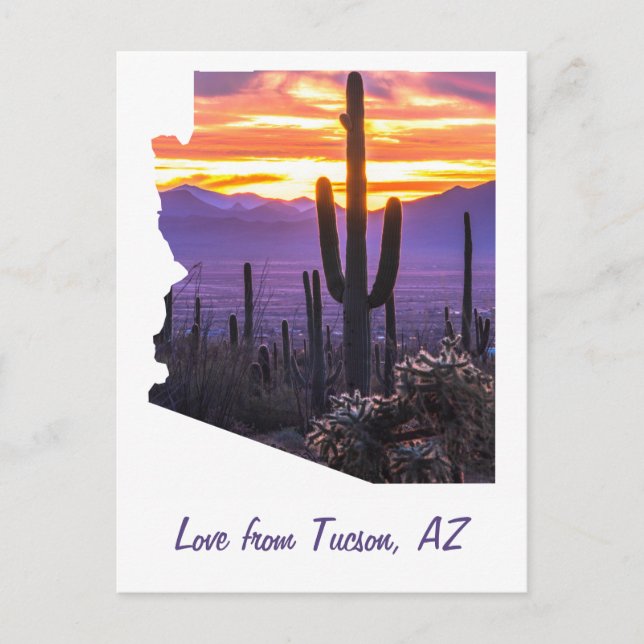 Carte Postale Arizona Outline Photo personnalisée Souvenir de vo (Devant)