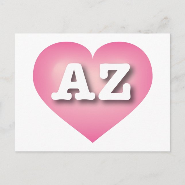 Carte Postale Arizona Pink Fade Heart - J'aime AZ (Devant)