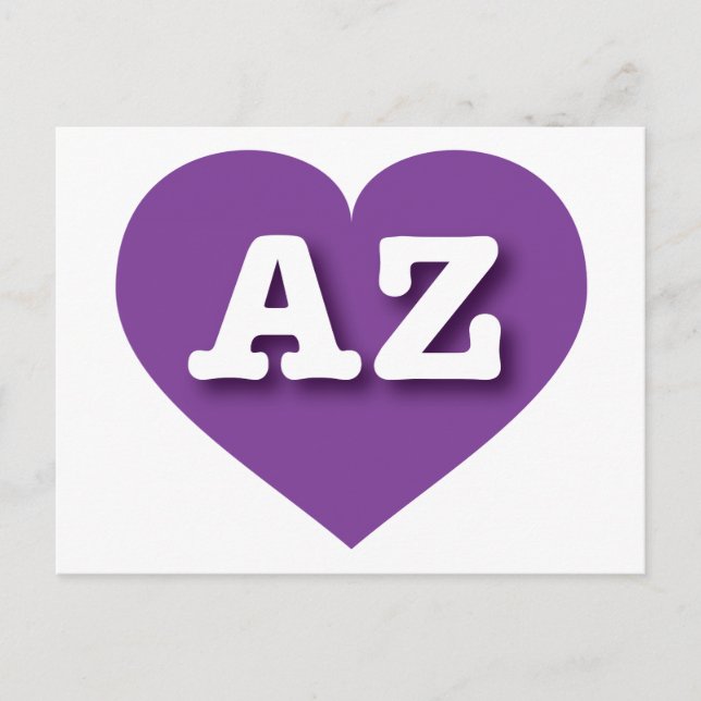 Carte Postale Arizona Purple Heart - J'aime AZ (Devant)