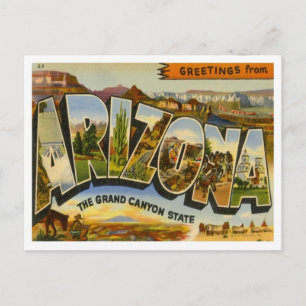 Carte Postale Arizona Salutations des États-Unis