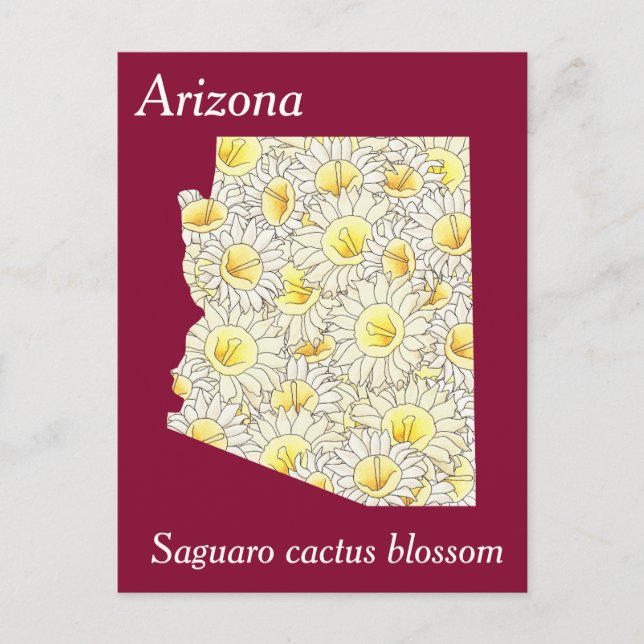 Carte Postale Arizona State Flower Plan de collage (Devant)