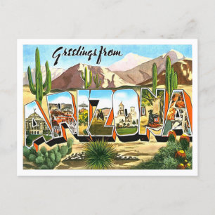Carte postale Arizona Vintage Big Letters