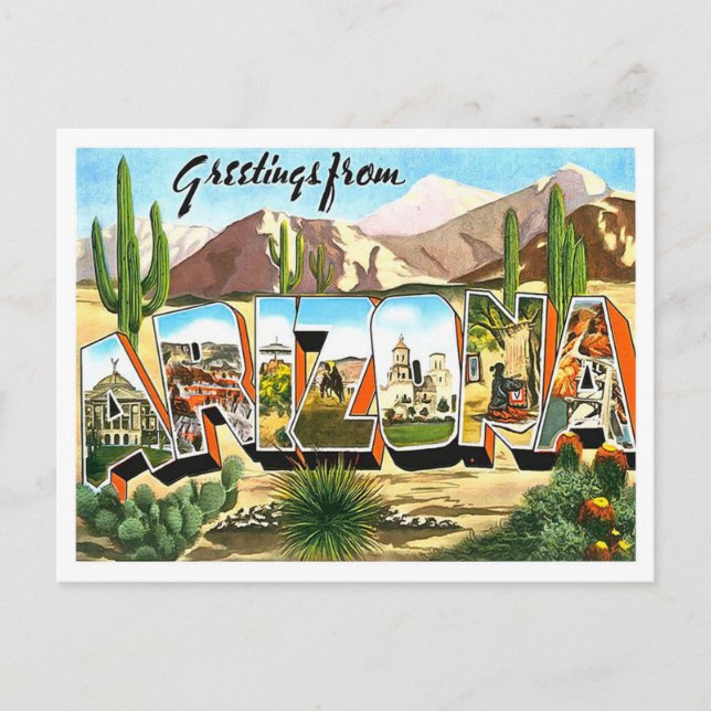 Carte postale Arizona Vintage Big Letters (Devant)