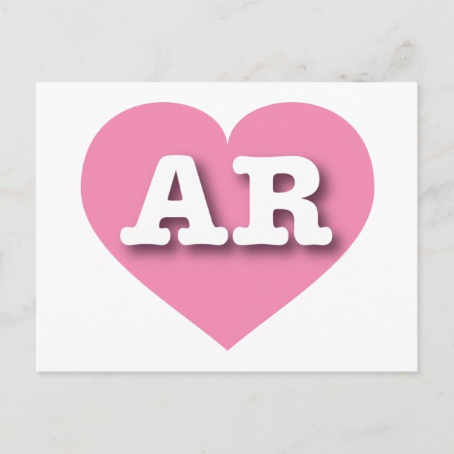 Carte Postale Arkansas Coeur rose - J'aime AR (Devant)