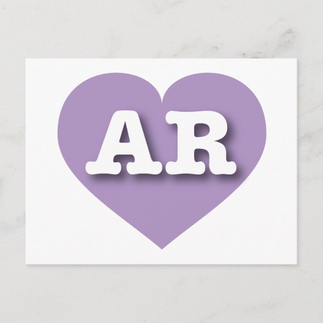 Carte Postale Arkansas Lavender Heart - I love AR (Devant)