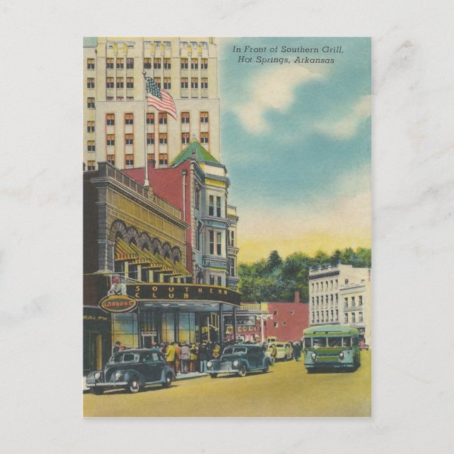 Carte Postale Arkansas, sources chaudes vintages (Devant)