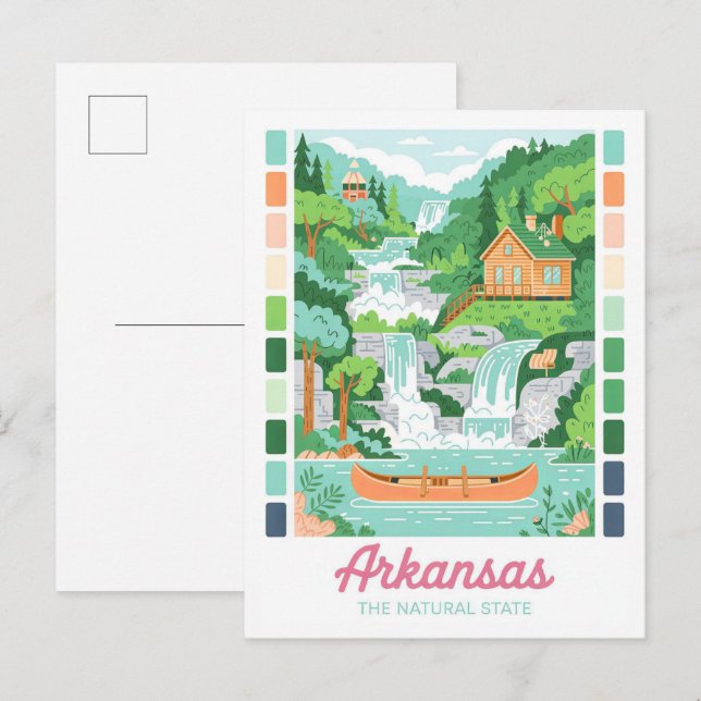 Carte Postale Arkansas Voyage d'été d'état naturel (Devant / Derrière)