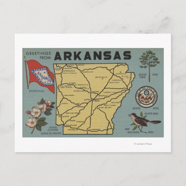 Carte Postale ArkansasGrandes lettres ScènesArkansas 2 (Devant)