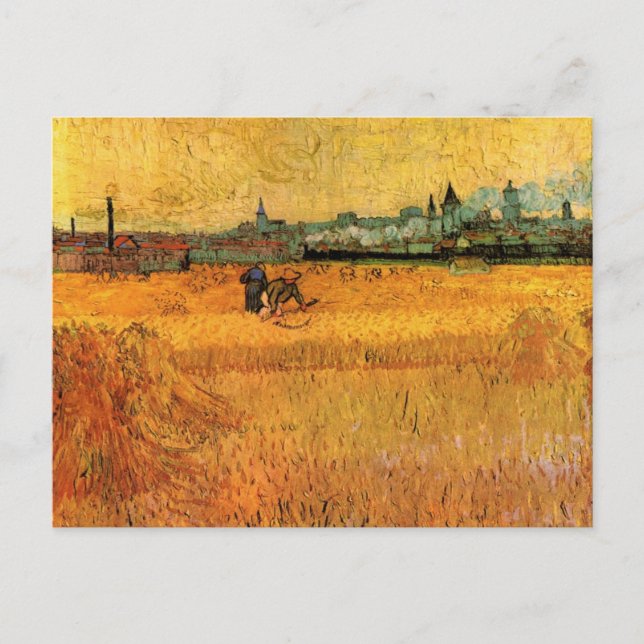 Carte Postale Arles : Vue des champs de blé par Vincent van Gogh (Devant)