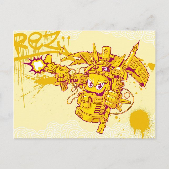 Carte Postale Arme à pulvériser Graffit (Devant)