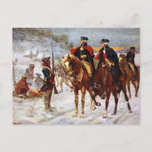 Carte Postale Armée de George Washington Lafayette Valley Forge