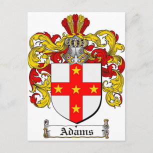 Carte Postale Armoiries d'Adams / Armoiries de la famille Adams