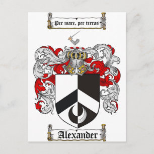 Carte Postale Armoiries d'Alexander / Armoiries d'Alexander Fami