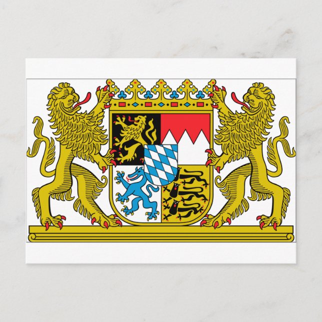 Carte Postale Armoiries de Bavière (Allemagne) (Devant)