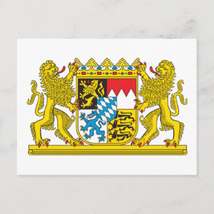 Carte Postale Armoiries de Bavière Symbole officiel de l'Allemag