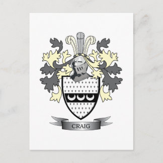 Carte Postale Armoiries de Craig Family Crest