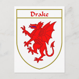 Carte Postale Armoiries de Drake/crête de famille