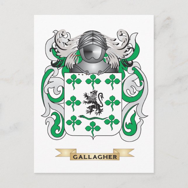 Carte Postale Armoiries de Gallagher (Armoiries de la famille) (Devant)