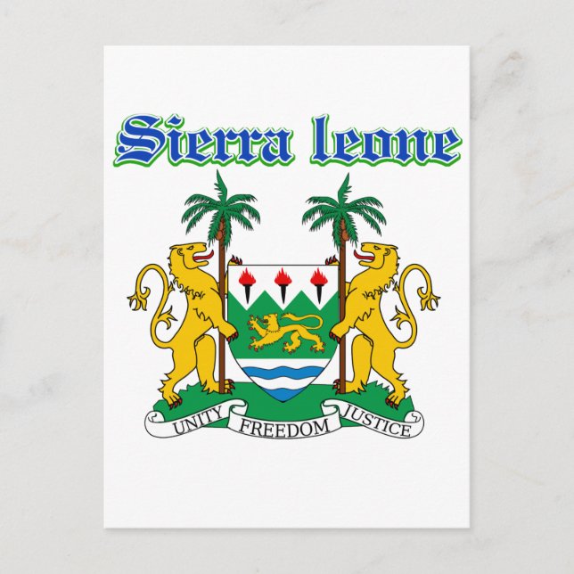 Carte Postale Armoiries de Grunge Sierra Leone (Devant)
