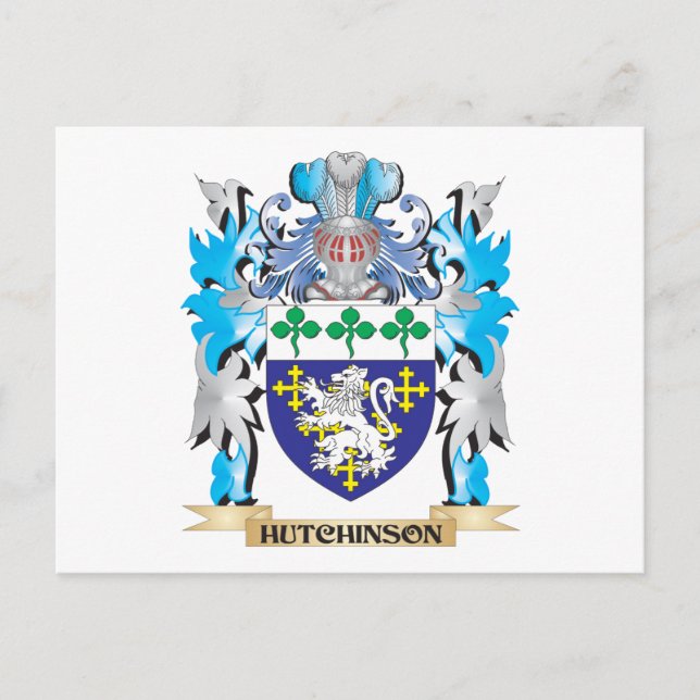 Carte Postale Armoiries de Hutchinson - Armoiries de la famille (Devant)