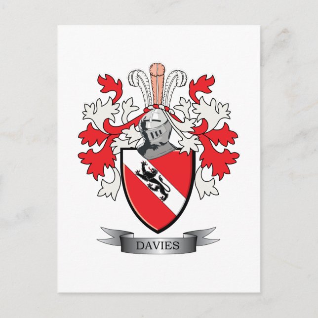 Carte Postale Armoiries de la famille Davies (Devant)