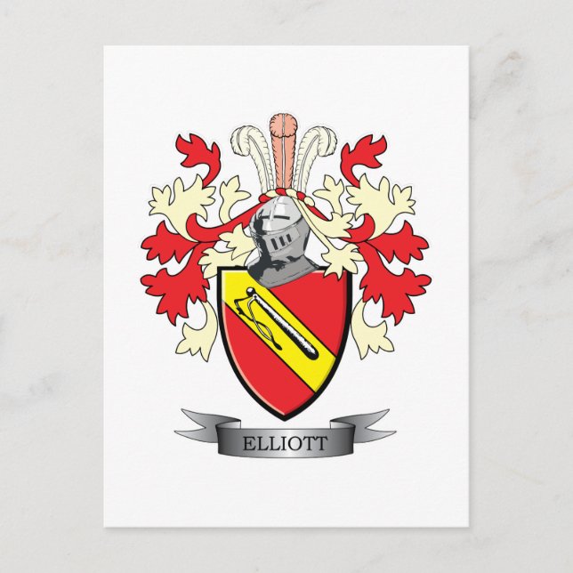 Carte Postale Armoiries de la famille Elliott (Devant)
